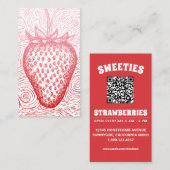 strawberry swirl with QR code Visitenkarte (Vorne/Hinten)