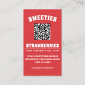 strawberry swirl with QR code Visitenkarte (Rückseite)