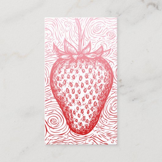strawberry swirl with QR code Visitenkarte (Vorderseite)
