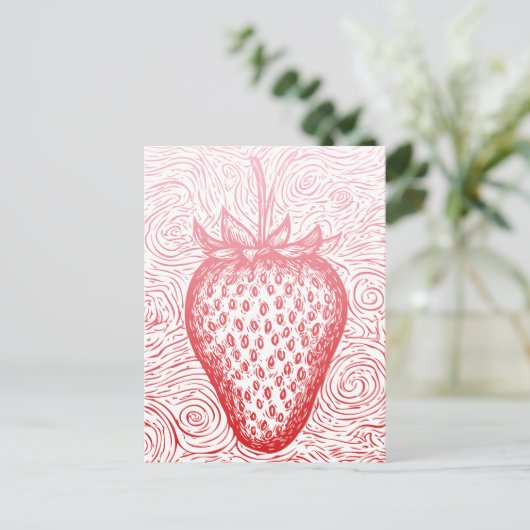 strawberry swirls feiertagspostkarte (Stehend Vorderseite)