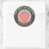 Strawberry-Symbol Runder Aufkleber (Tasche)