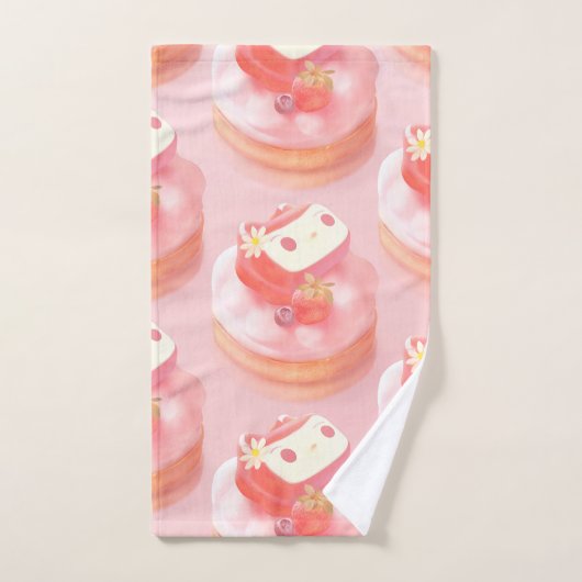Strawberry Tart Illustration Badhandtuch Set (Handtuch)