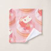 Strawberry Tart Illustration Badhandtuch Set (Waschlappen)