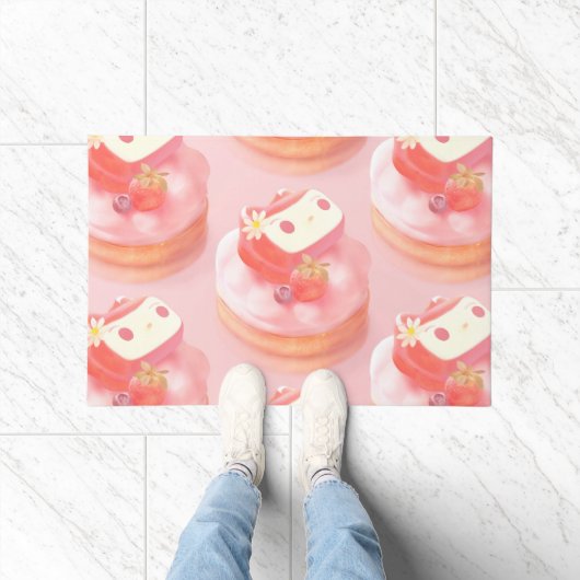 Strawberry Tart Illustration Fußmatte (Indoor)