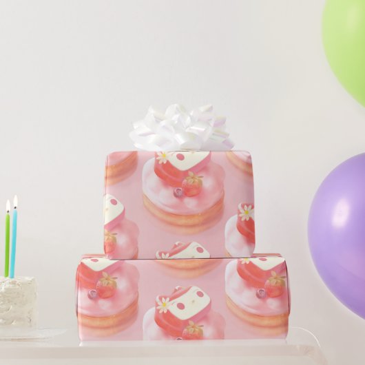 Strawberry Tart Illustration Geschenkpapier (Partygeschenke)
