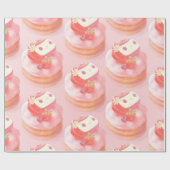 Strawberry Tart Illustration Geschenkpapier (Flach)