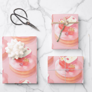 Strawberry Tart Illustration Geschenkpapier Set