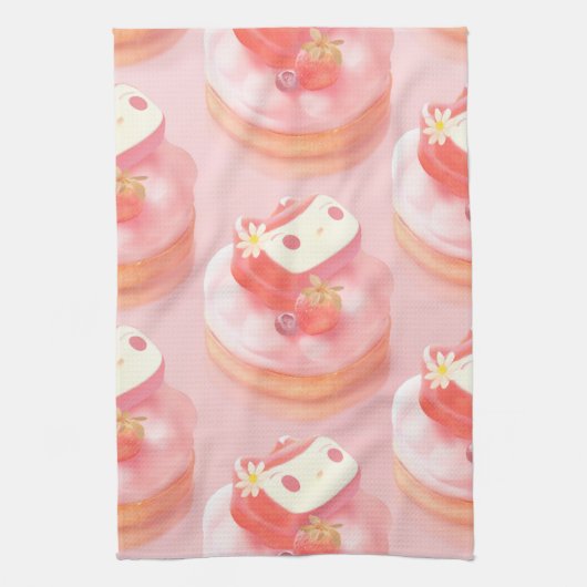 Strawberry Tart Illustration Geschirrtuch (Vertikal)