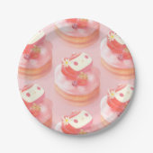 Strawberry Tart Illustration Pappteller (Vorderseite)