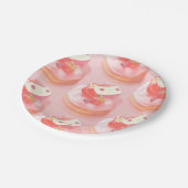 Strawberry Tart Illustration Pappteller (Schrägansicht)