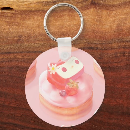 Strawberry Tart Illustration Schlüsselanhänger (Vorderseite)