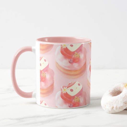 Strawberry Tart Illustration Tasse (Mit Donut)