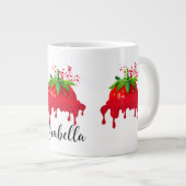 Strawberry-Tasse mit Namen, Niedlich, Valentinstag Jumbo-Tasse (Vorderseite Rechts)