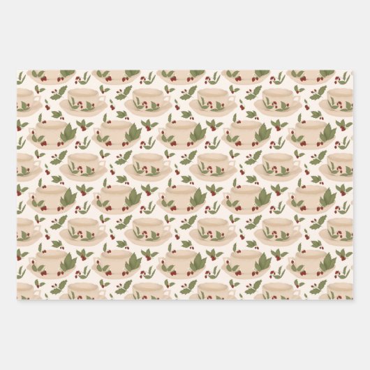 Strawberry Teacup Gift Wrap Geschenkpapier Set (Vorderseite 3)