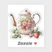 Strawberry Teapot Aufkleber (Blatt)