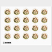 Strawberry Tee Antique Round Sticker (Blatt)