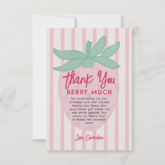 Strawberry Thank you Berry Much Thank You Card Dankeskarte