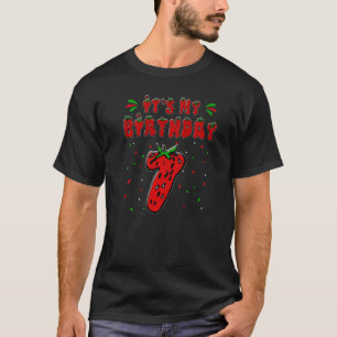 Strawberry Thema 7. Geburtstagsdekorationen 7 Jahr T-Shirt