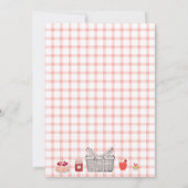 Strawberry thematisierte erste Geburtstagsparty Einladung (Rückseite)