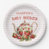 Strawberry Theme Baby Dusche Pappteller (Vorderseite)