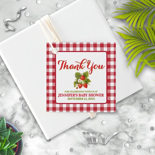 Strawberry Theme Baby Dusche Vielen Dank Geschenkanhänger