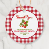 Strawberry Theme Baby Dusche Vielen Dank Geschenkanhänger (Rückseite)
