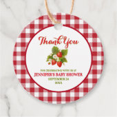 Strawberry Theme Baby Dusche Vielen Dank Geschenkanhänger (Vorderseite)