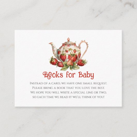 Strawberry Theme Baby Showbücher für Baby Begleitkarte (Vorderseite)