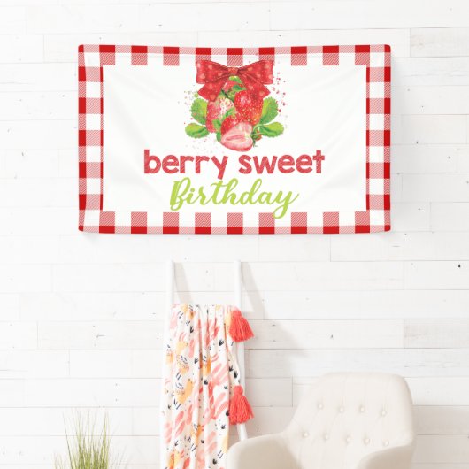 Strawberry Theme Geburtstag Banner (Insitu)