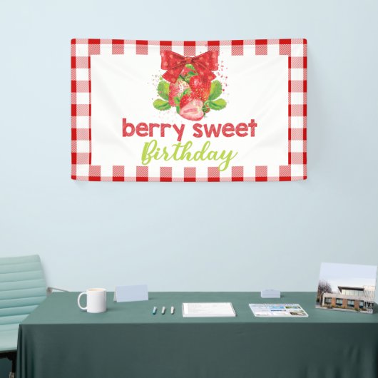 Strawberry Theme Geburtstag Banner (Messeveranstaltung)