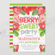 Strawberry Theme Geburtstag Niedlich
