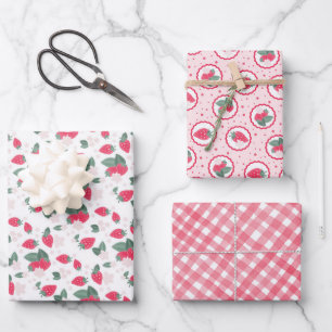 Strawberry Theme Geschenkpapier Set