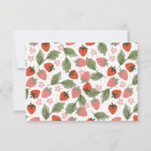 Strawberry Theme Girl Birthday Dankeskarte (Rückseite)