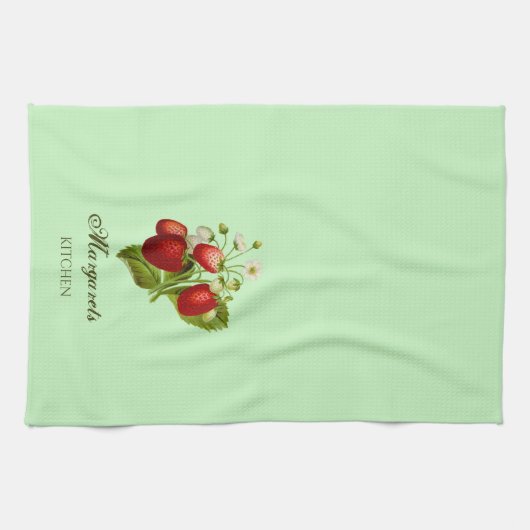 Strawberry Theme Green Personalisiert Kitetücher Geschirrtuch (Horizontal)