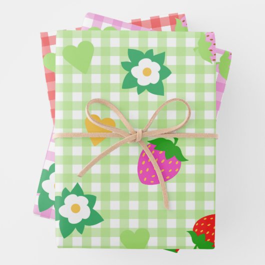 Strawberry Themed Birthday Party Geschenkpapier Set (Beispiel)