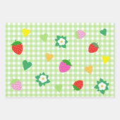 Strawberry Themed Birthday Party Geschenkpapier Set (Vorderseite)