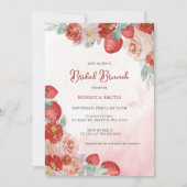 Strawberry Themed Bridal Brunch Party Einladung (Vorderseite)