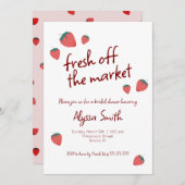 Strawberry Themed Bridal Dusche Einladung (Vorne/Hinten)