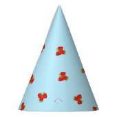 Strawberry Themed Party Hut mit blauem Hintergrund Partyhütchen (Links)
