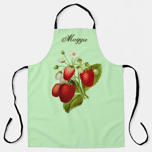 Strawberry Themed Personalisiert Kitchen Schürze (Vorderseite)