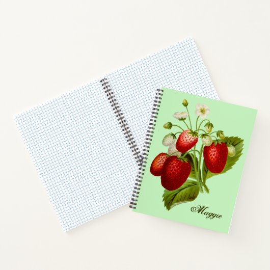 Strawberry Themed Spiral Notebook Personalisiert Notizblock (Innenseite)