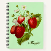 Strawberry Themed Spiral Notebook Personalisiert Notizblock (Vorderseite)