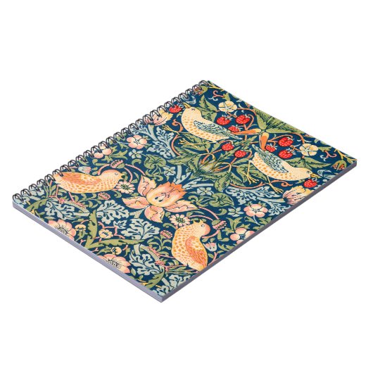 Strawberry Thief Artistic William Morris Notebook Notizblock (Linke Seite)