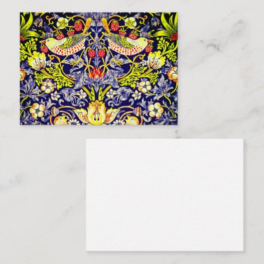 Strawberry Thief Birds William Morris Begleitkarte (Vorne/Hinten)