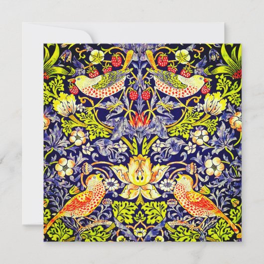 Strawberry Thief Birds William Morris Einladung (Vorderseite)