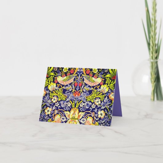 Strawberry Thief Birds William Morris Einladung (Rückseite)