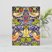 Strawberry Thief Birds William Morris Einladung (Stehend Vorderseite)