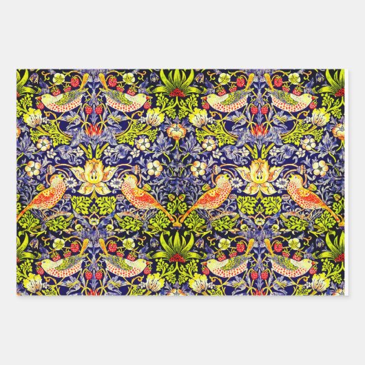 Strawberry Thief Birds William Morris Geschenkpapier Set (Vorderseite)
