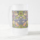 Strawberry Thief Birds William Morris Mattglas Bierglas (Vorderseite Links)