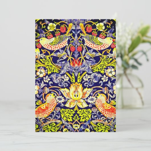 Strawberry Thief Birds William Morris Save The Date (Stehend Vorderseite)